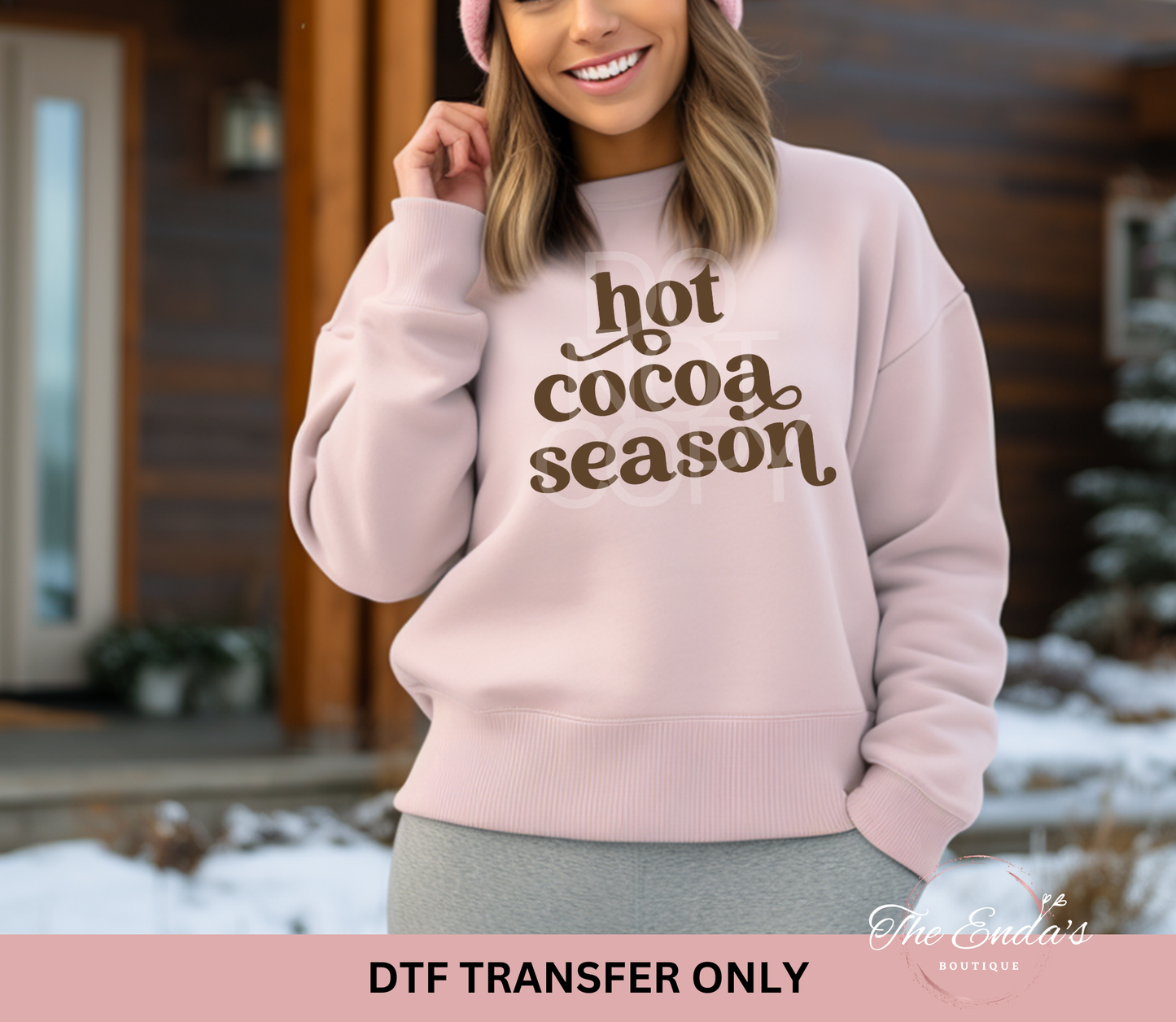 Hot Cocoa Season (Dark Brown Ink) DTF Transfer