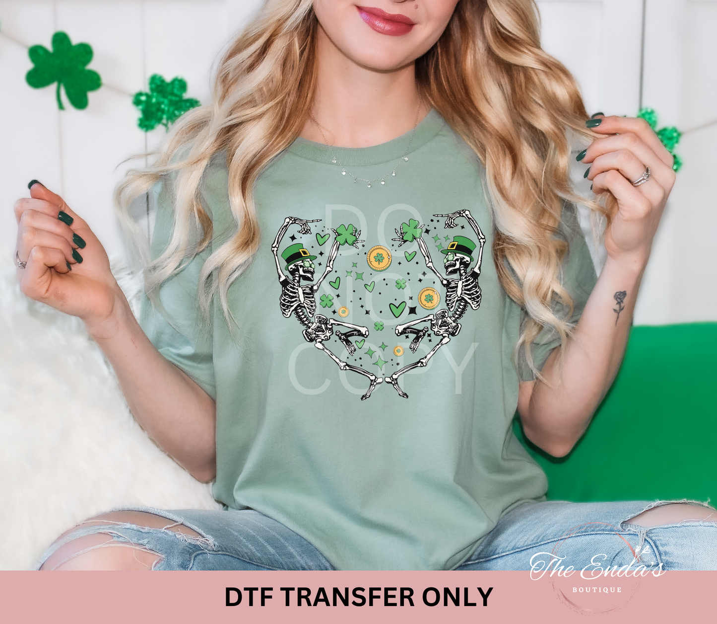 St Patrick's Day Dancing Skeletons DTF Transfer