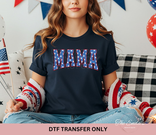 Distressed Patriotic Mama Stars DTF Transfer