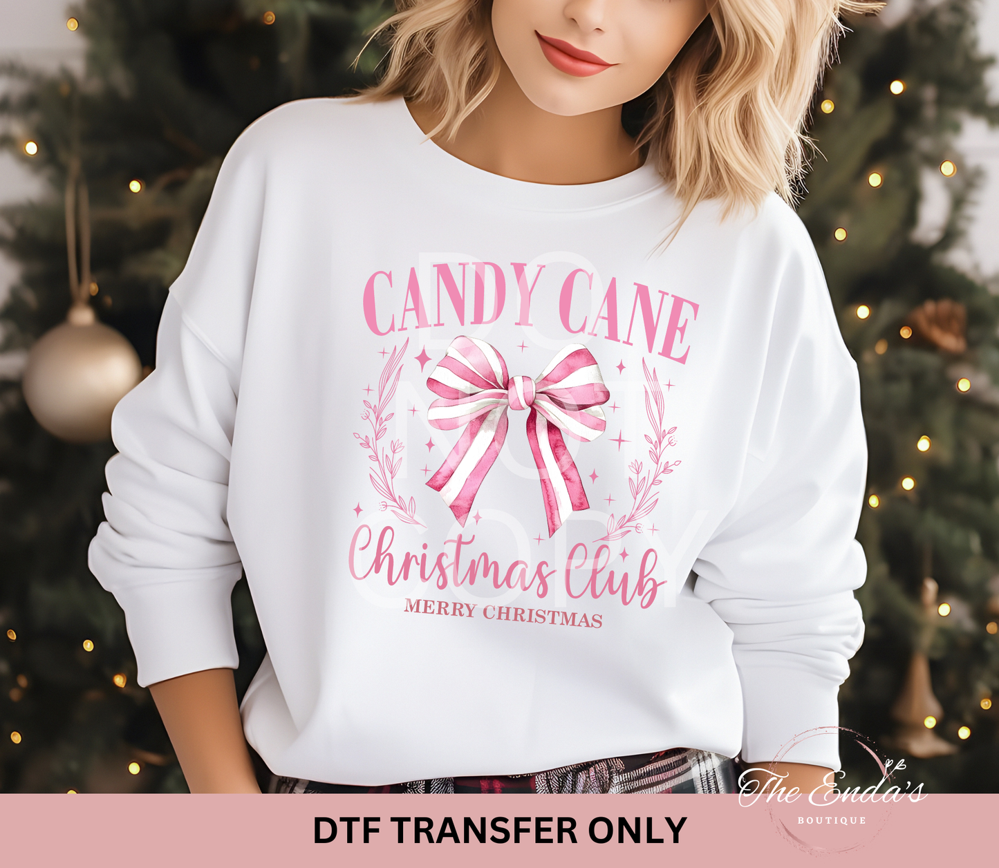 Candy Cane Christmas Club DTF Transfer