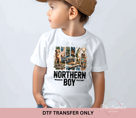 Northern Boy Split Brushstroke Hunting Camo DTF Transfer