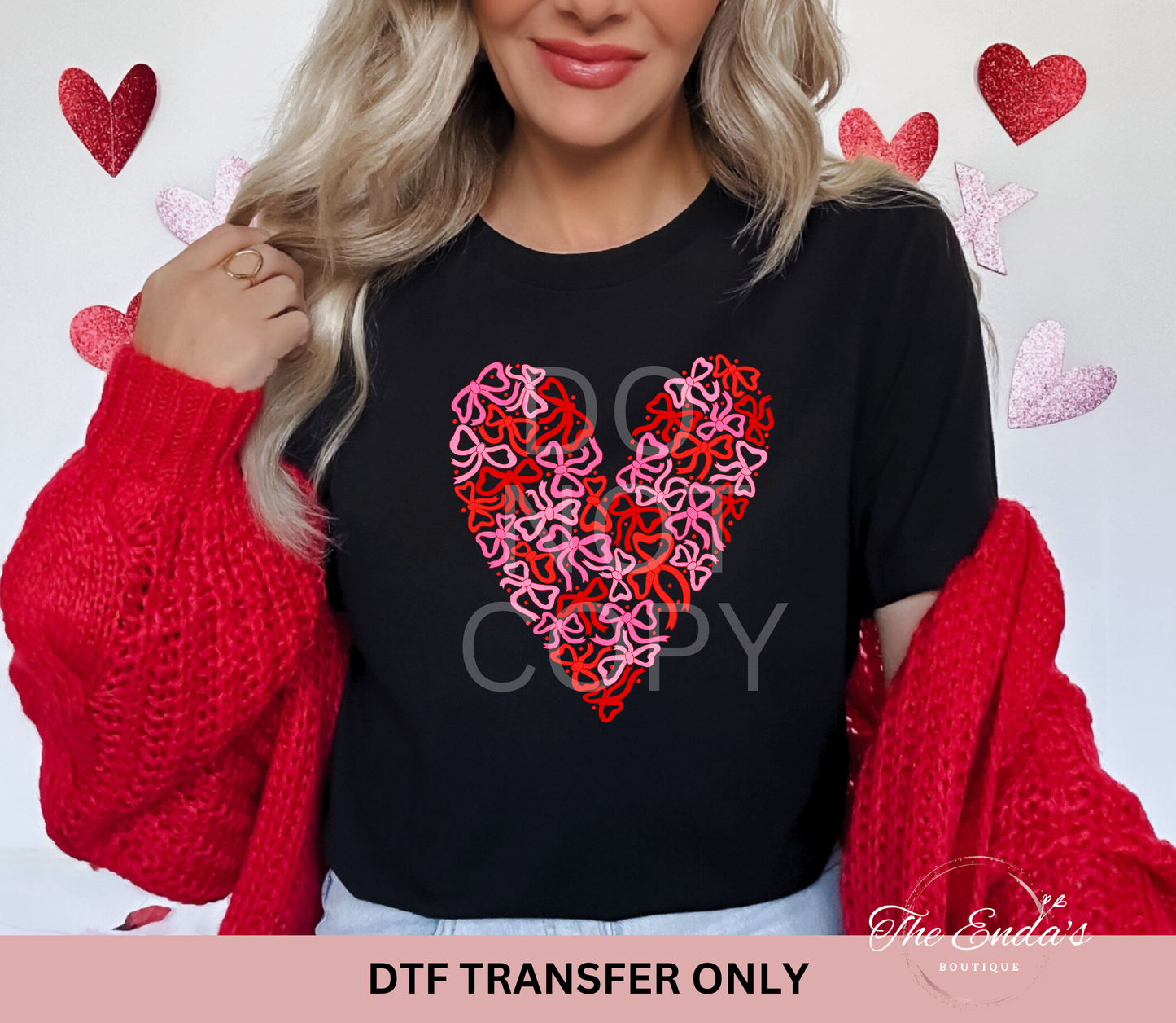 Red and Pink Heart Coquette DTF Transfer