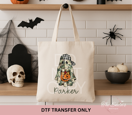 Personalized Camo Patchwork Boy Ghost DTF Transfer