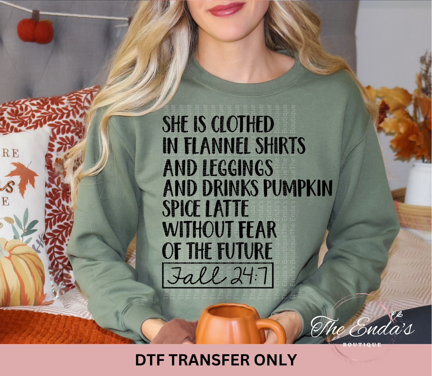 She Is Clothed In DTF Transfer