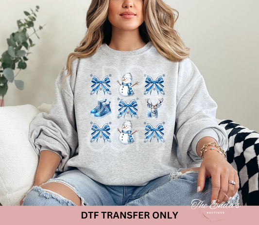 Snowman Deer Coquette DTF Transfer