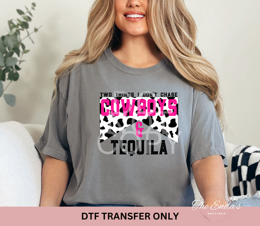 Two Things I Don't Chase (Pink Cow) DTF Transfer