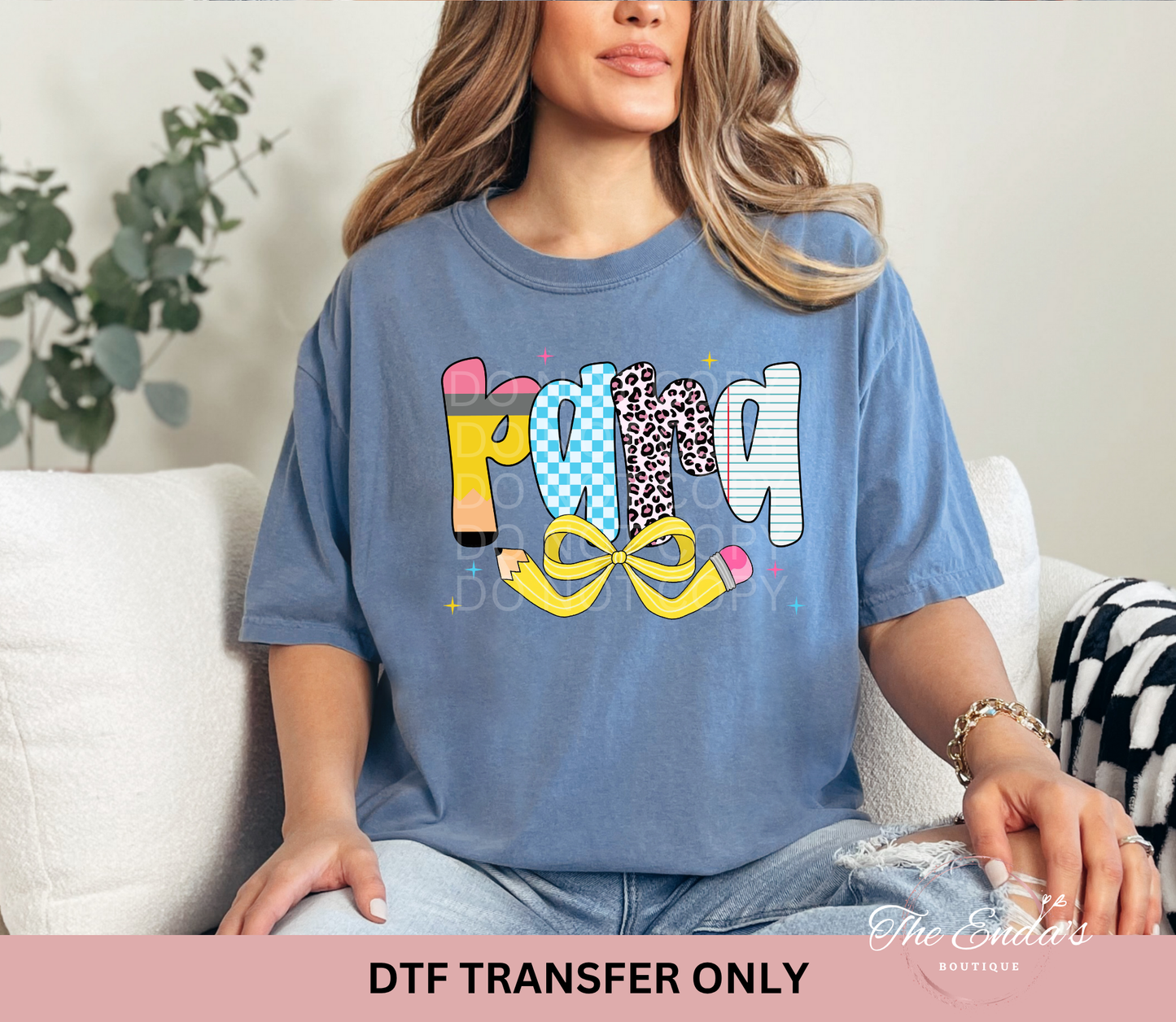 Para Pencil Bow DTF Transfer