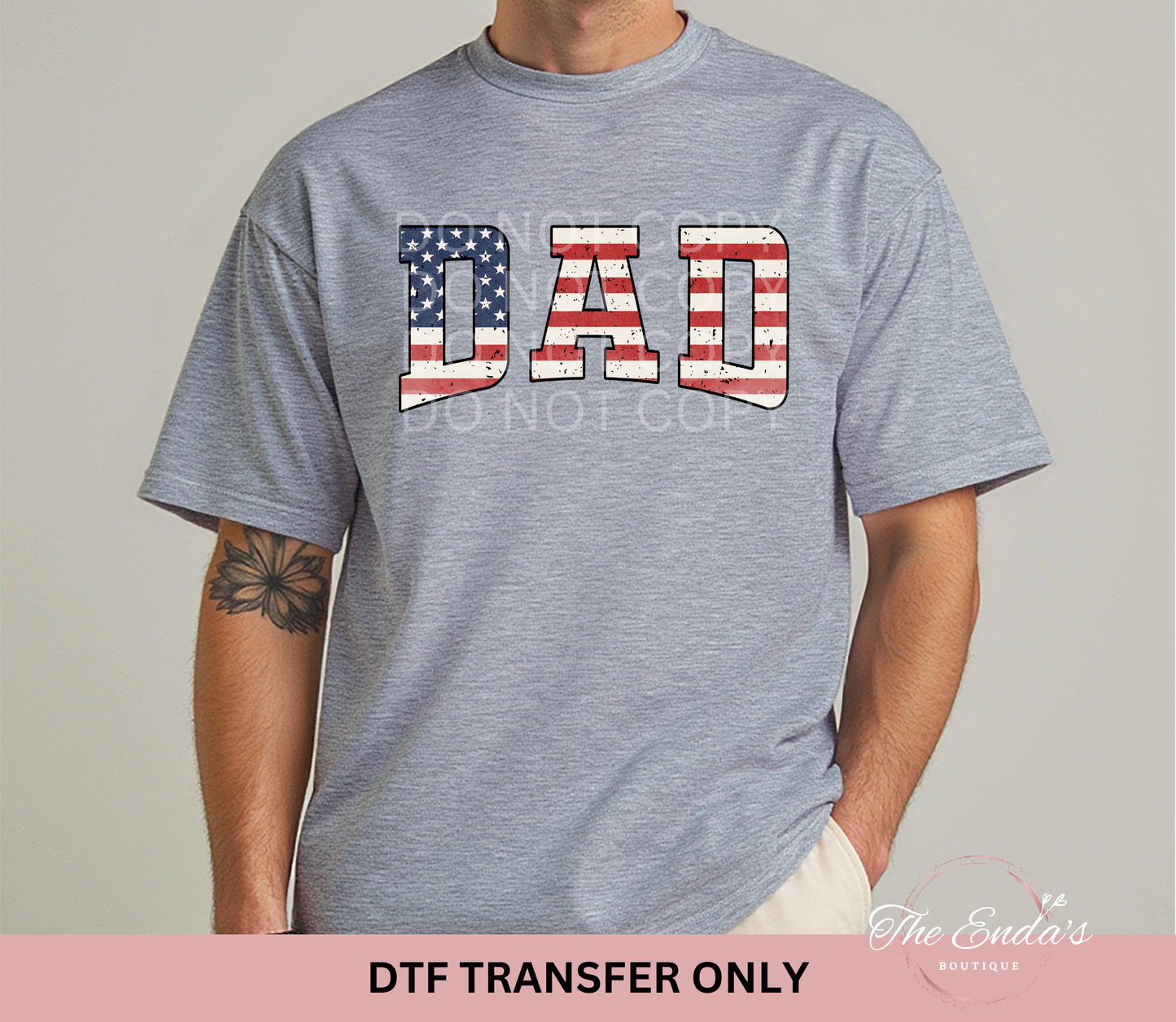 Distressed Patriotic Dad DTF Transfer