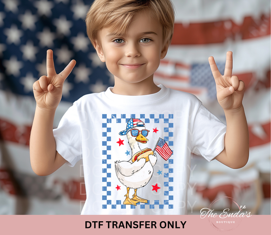 4th of July Goose With Hat DTF Transfer
