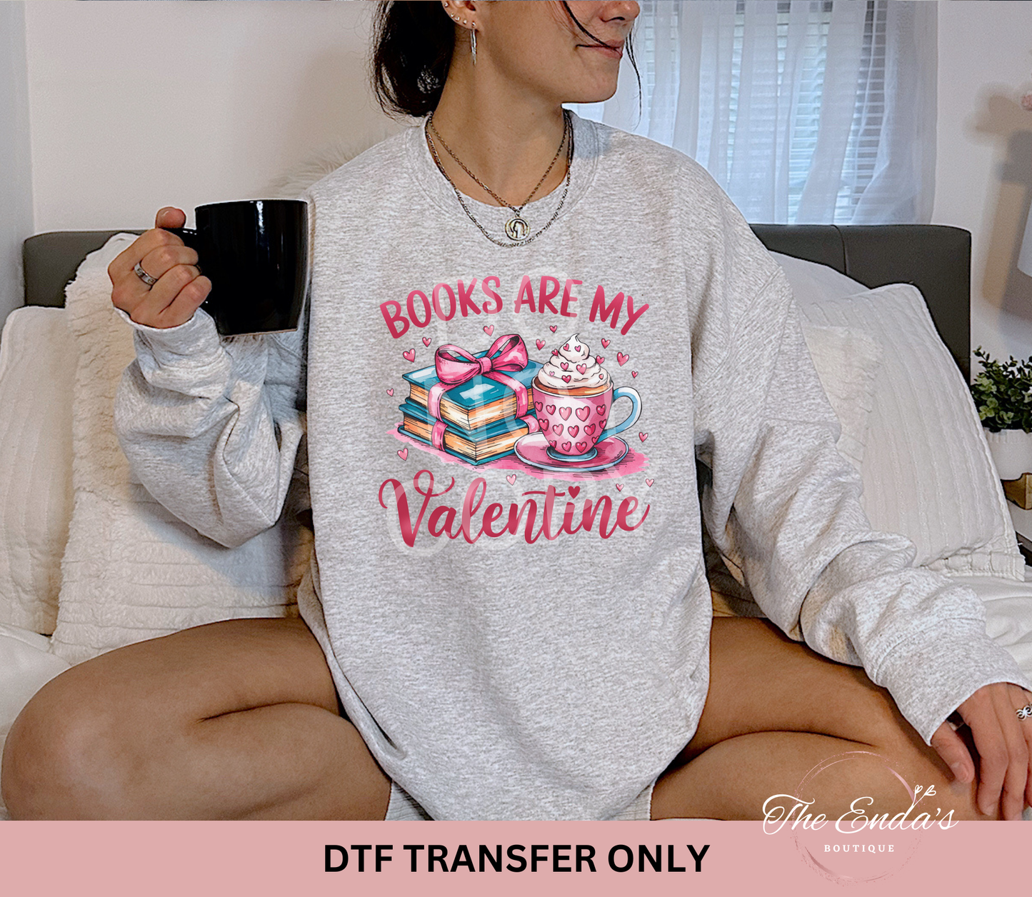 Books Are My Valentine DTF Transfer