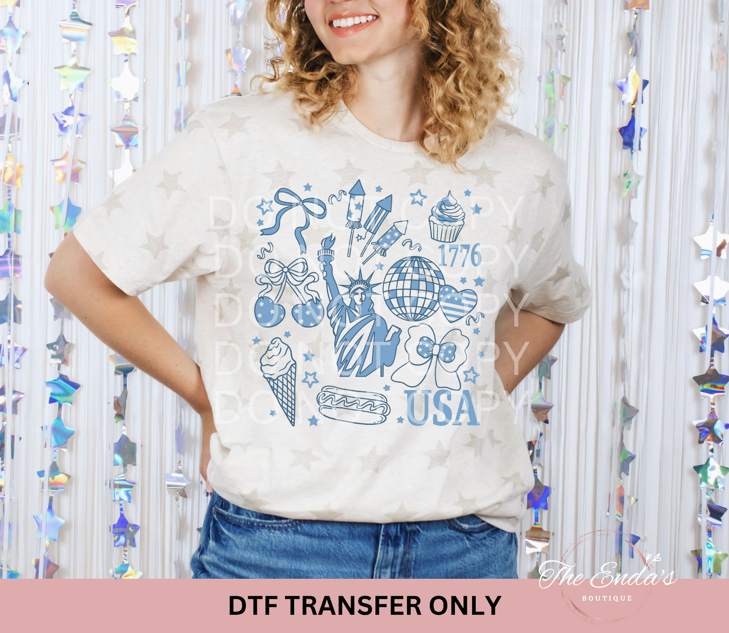 Vintage Independence Day DTF Transfer