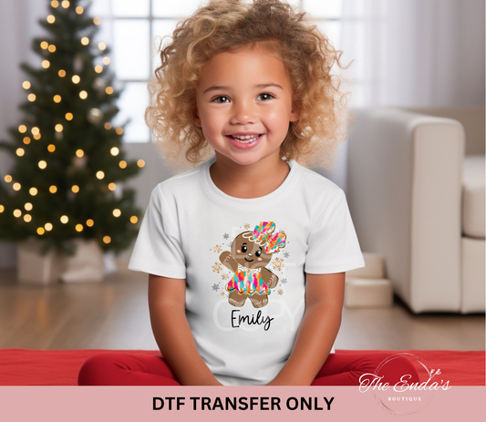 Personalized Girl Gingerbread DTF Transfer