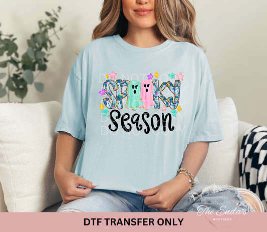 Spooky Season Ghost Doodle DTF Transfer