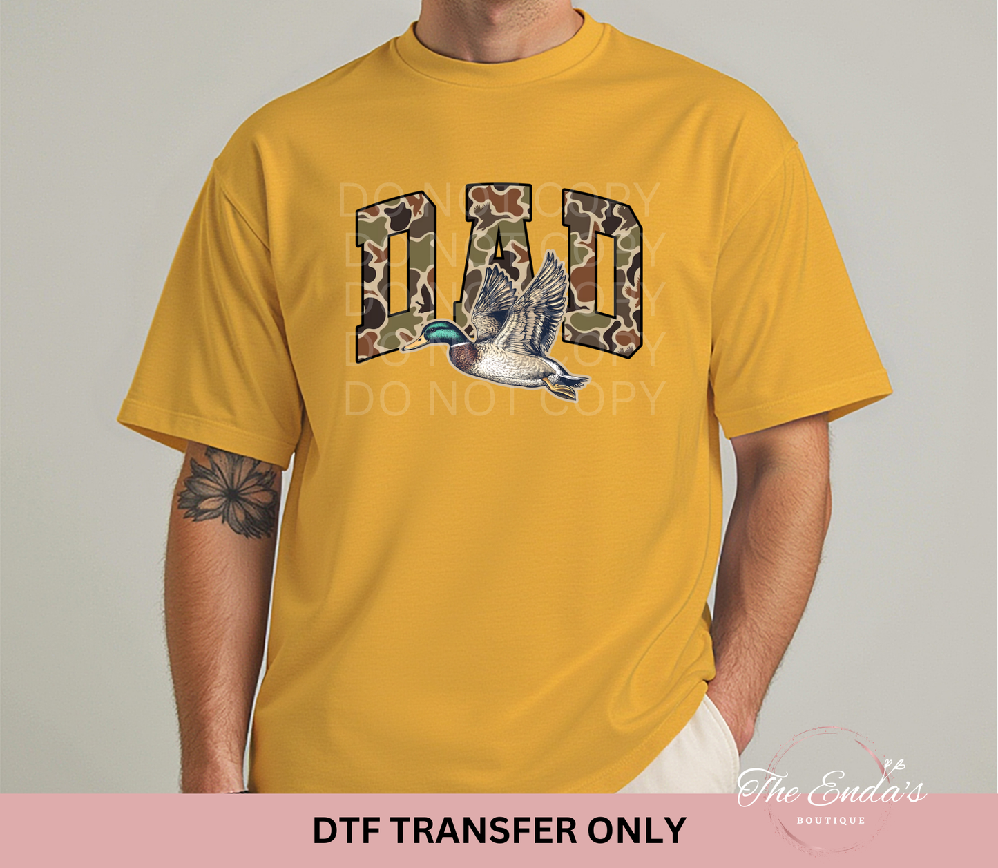 Camo Dad Duck DTF Transfer