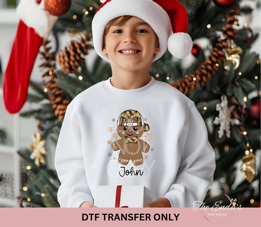Personalized Boy Gingerbread DTF Transfer