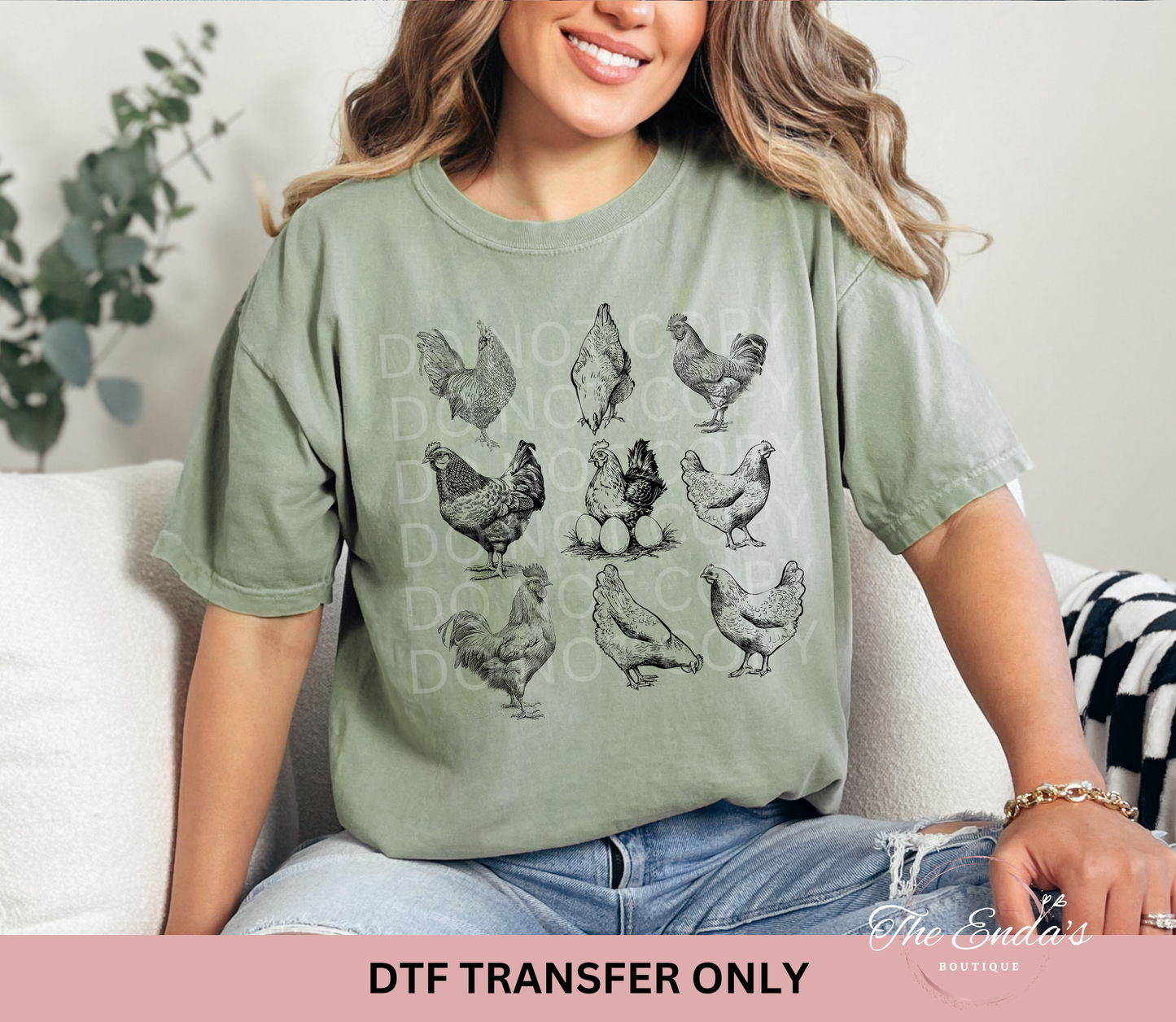 Vintage Chickens DTF Transfer