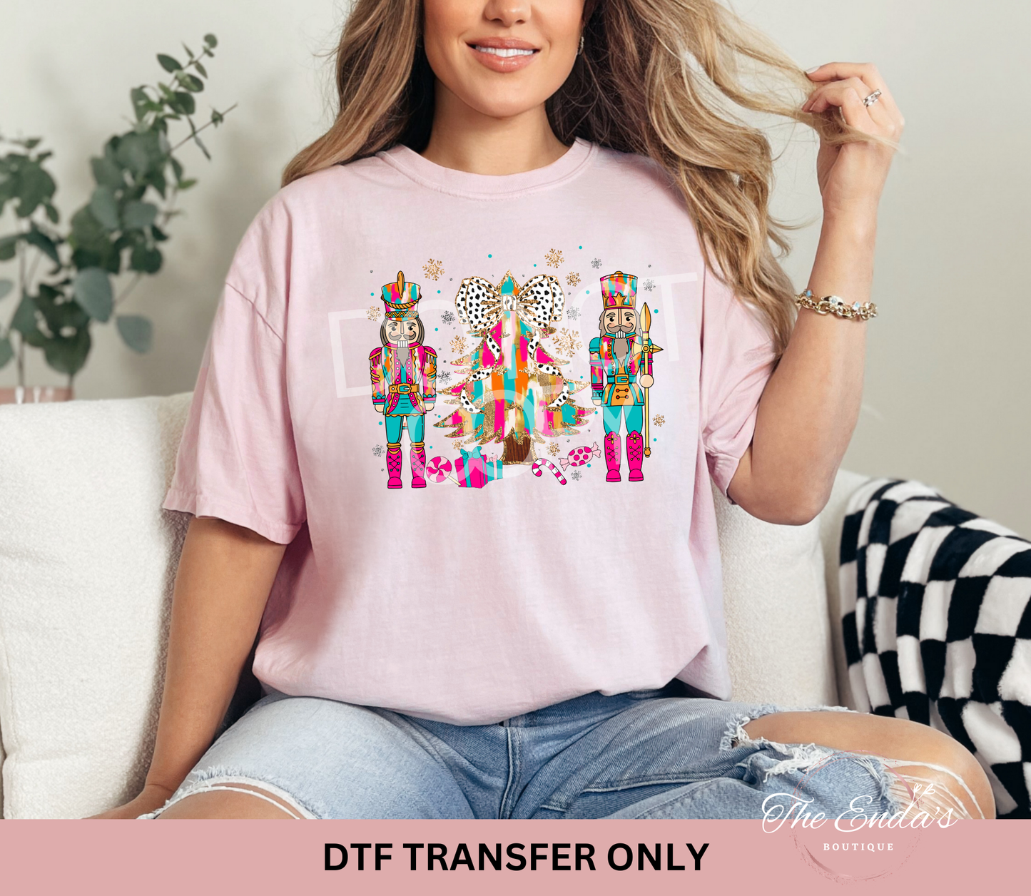 Colorful Christmas Tree Nutcrackers DTF Transfer