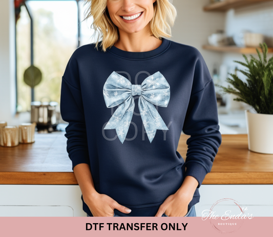 Snowflake Bow DTF Transfer