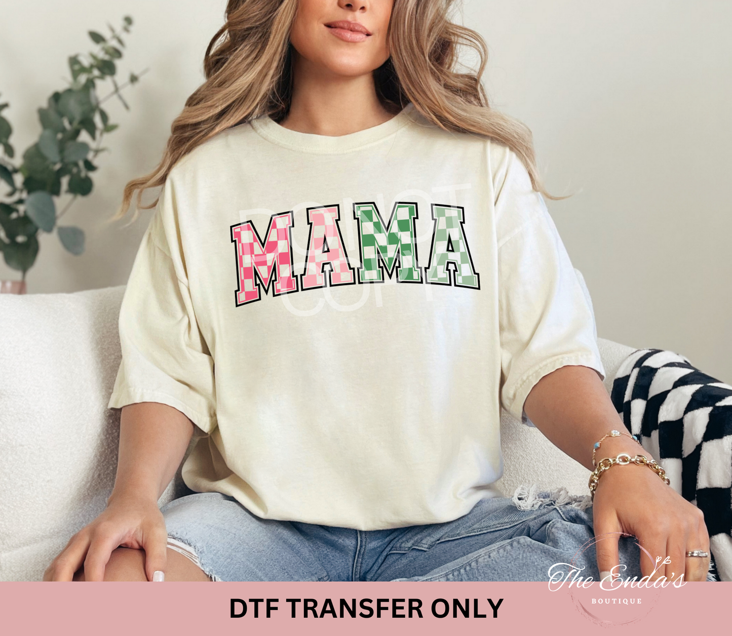 Checkered Mama DTF Transfer