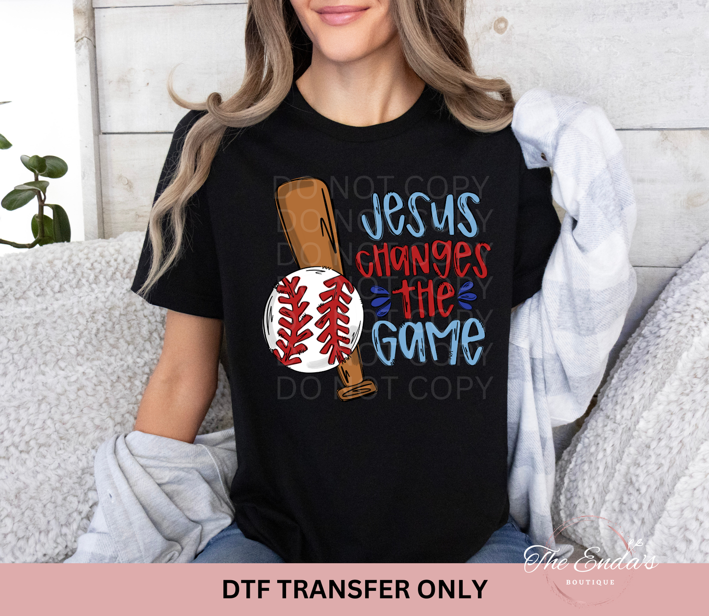 Jesus Changes The Game Baseball DTF Transfer