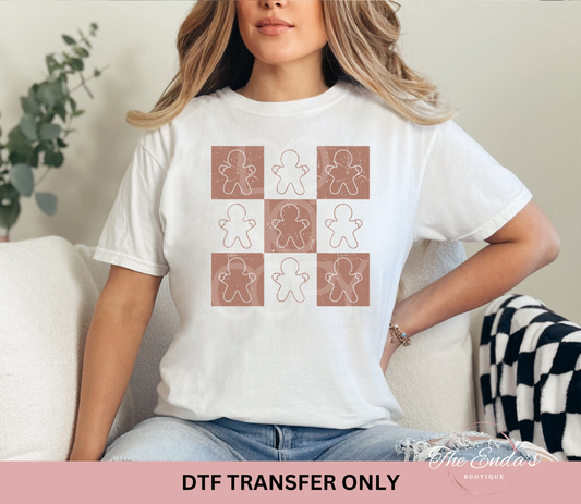 Checkered Gingerbread DTF Transfer