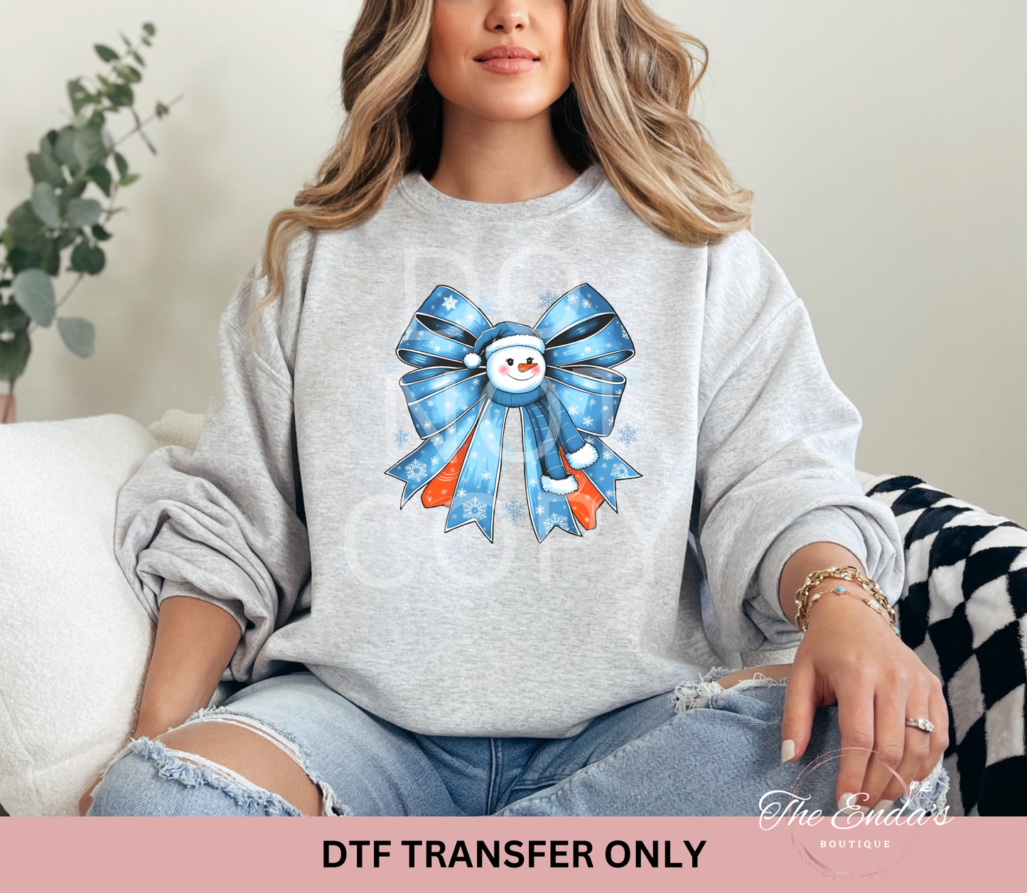 Snowman Bow DTF Transfer