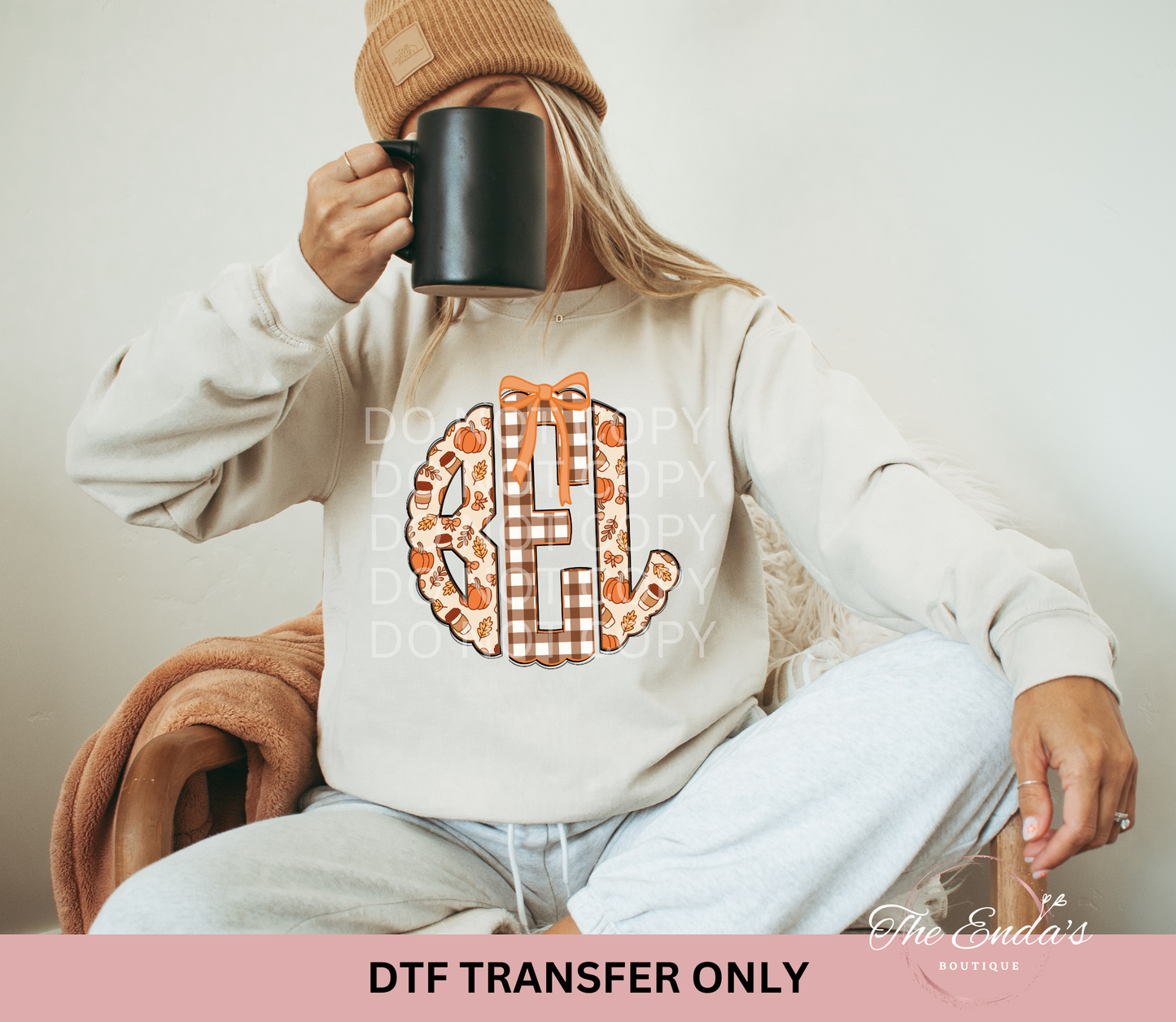 Brown Checkered/Fall Monogram DTF Transfer