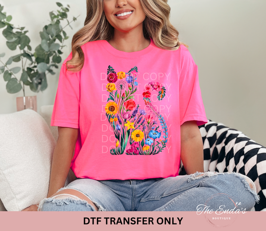 Wildflower Cat DTF Transfer