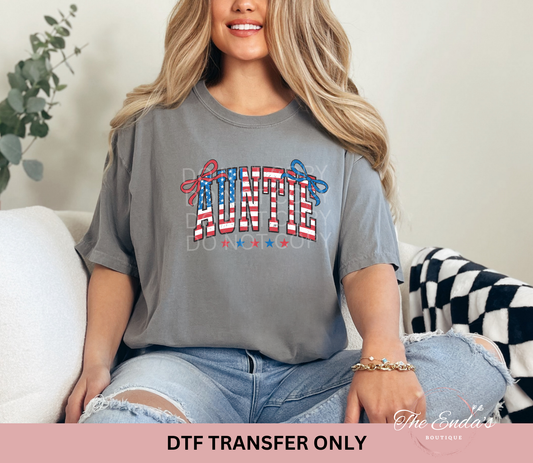 Distressed American Auntie Coquette DTF Transfer