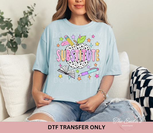 Substitute Dalmatian Apple DTF Transfer