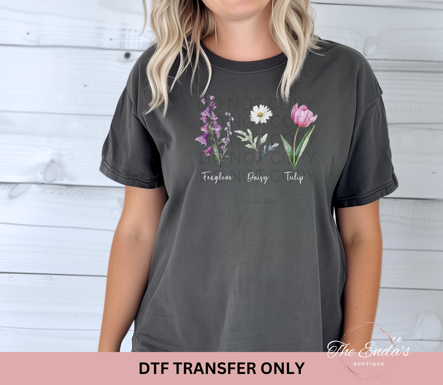 Foxglove Daisy Tulip DTF Transfer
