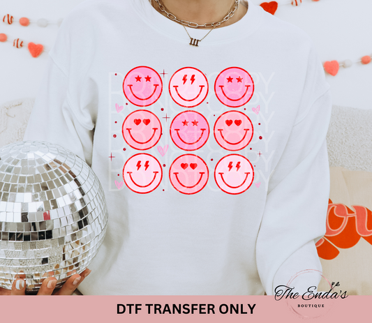 Retro Smiley Faces DTF Transfer