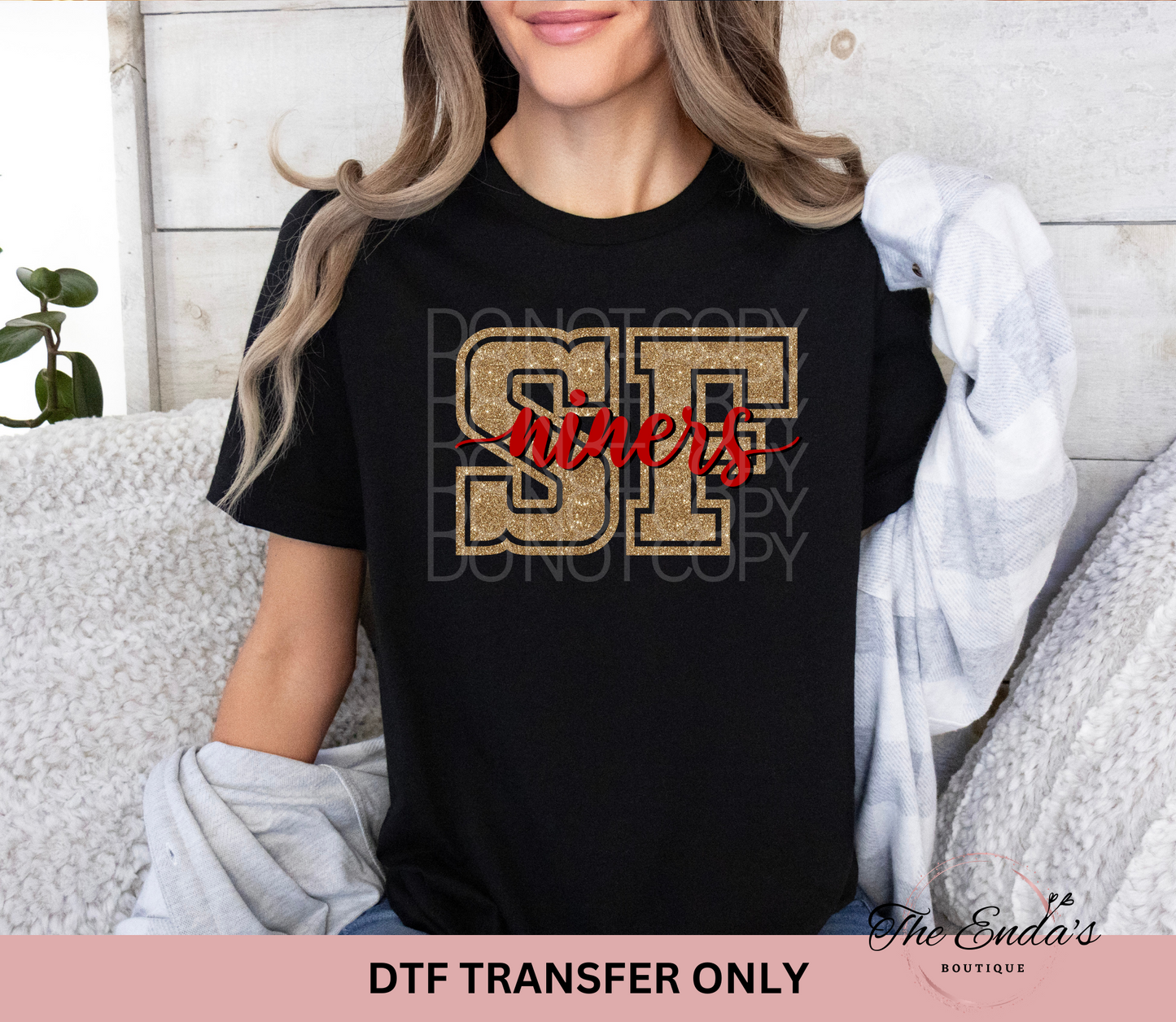 SF Niners Faux Sequin DTF Transfer