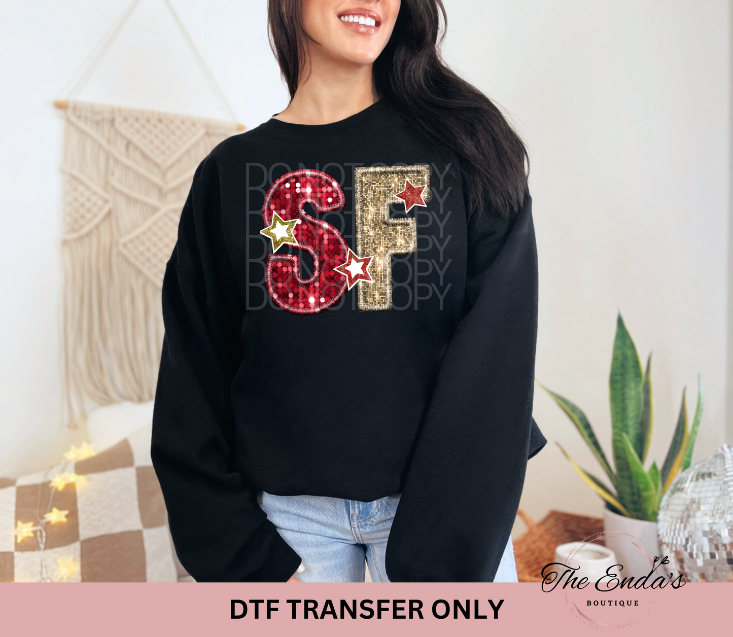 SF Faux Sequin Embroidery DTF Transfer