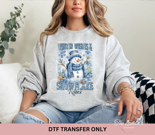 Winter Wishes & Snowflake Kisses DTF Transfer