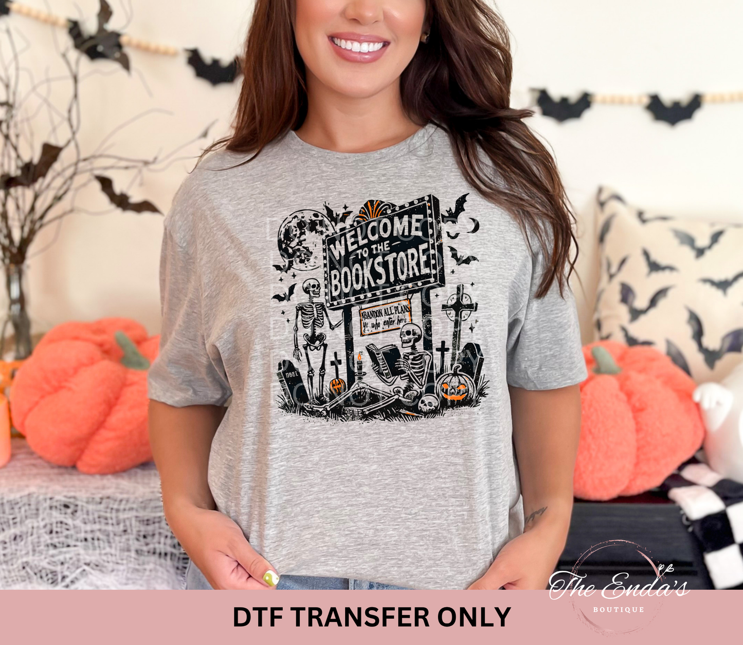 Spooky Welcome To The Bookstore DTF Transfer