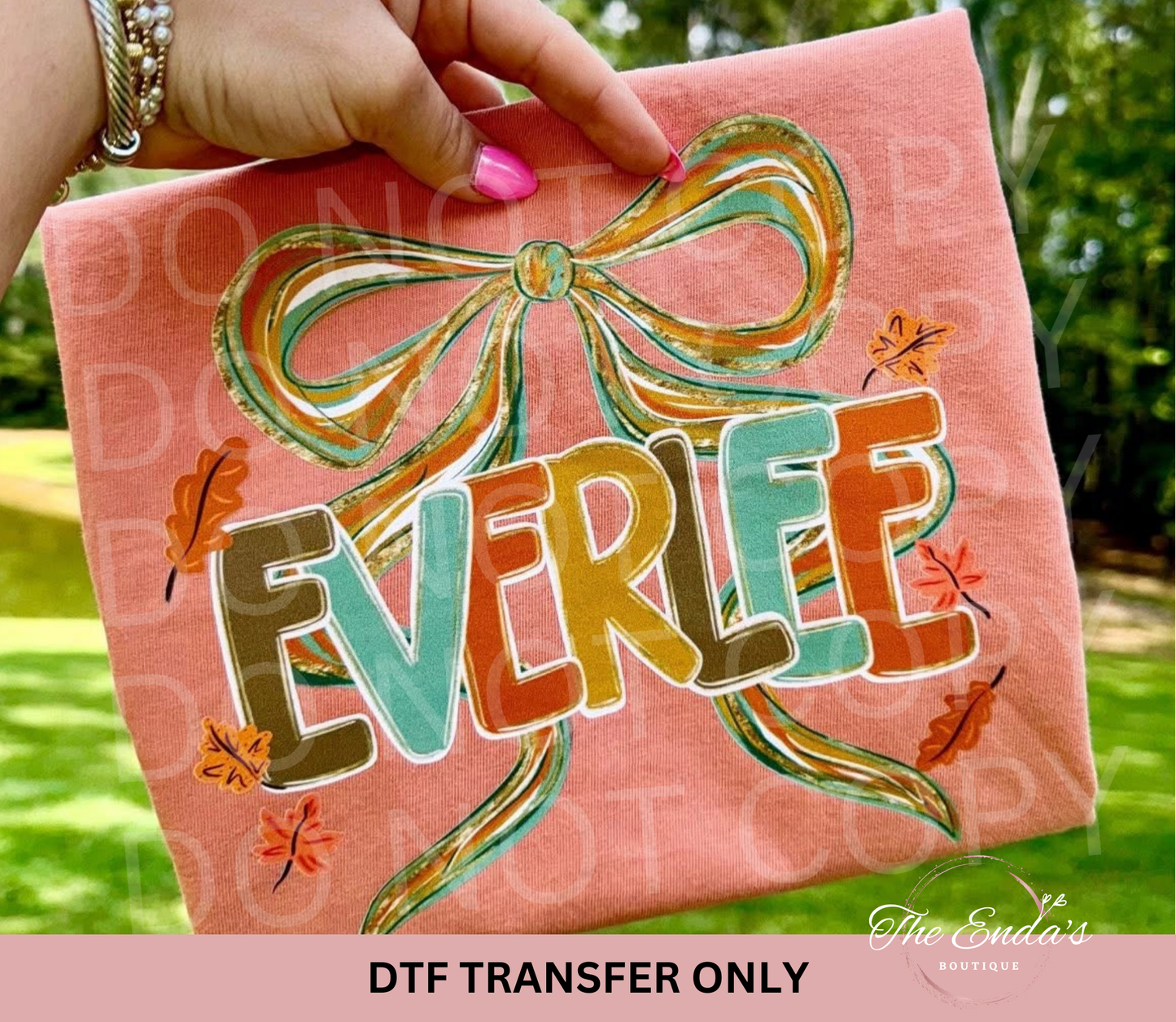 Personalized Solid Autumn Leaves DTF Transfer