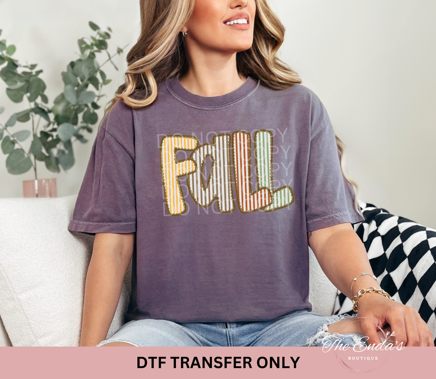 Stripe Fall Seersucker DTF Transfer
