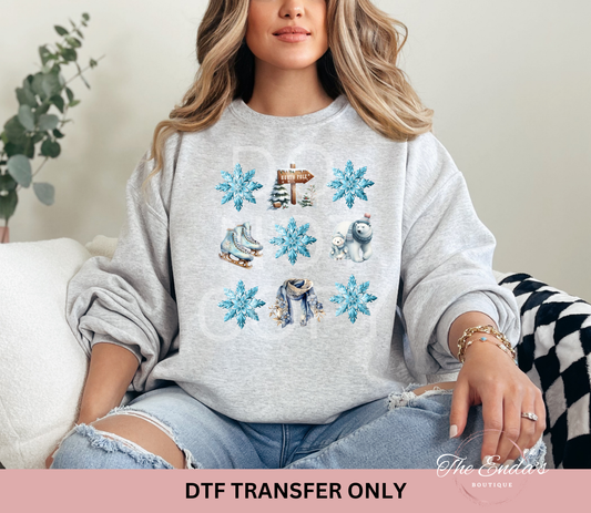 Winter Wonderland Snowflakes DTF Transfer