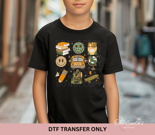 Camo School DTF Transfer