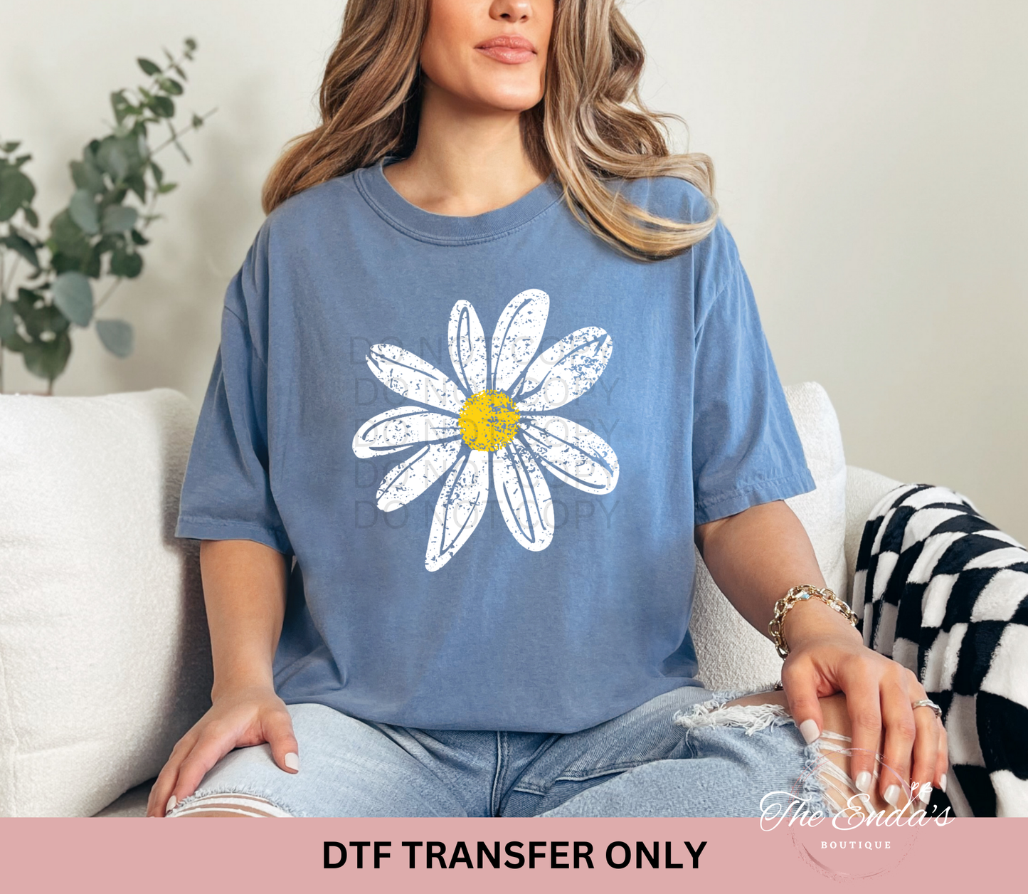 Distressed Daisy DTF Transfer