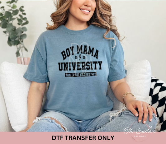 Boy Mom University DTF Transfer