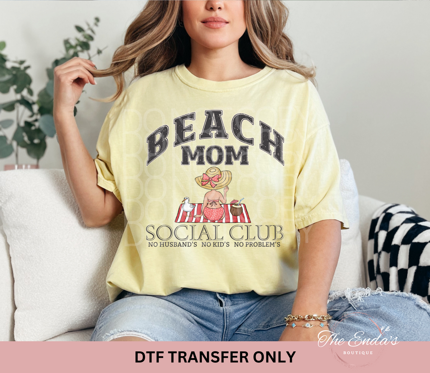 Beach Mom Social Club DTF Transfer