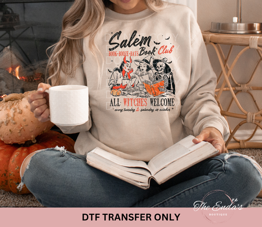 Salem Book Club Book Booze Bats DTF Transfer