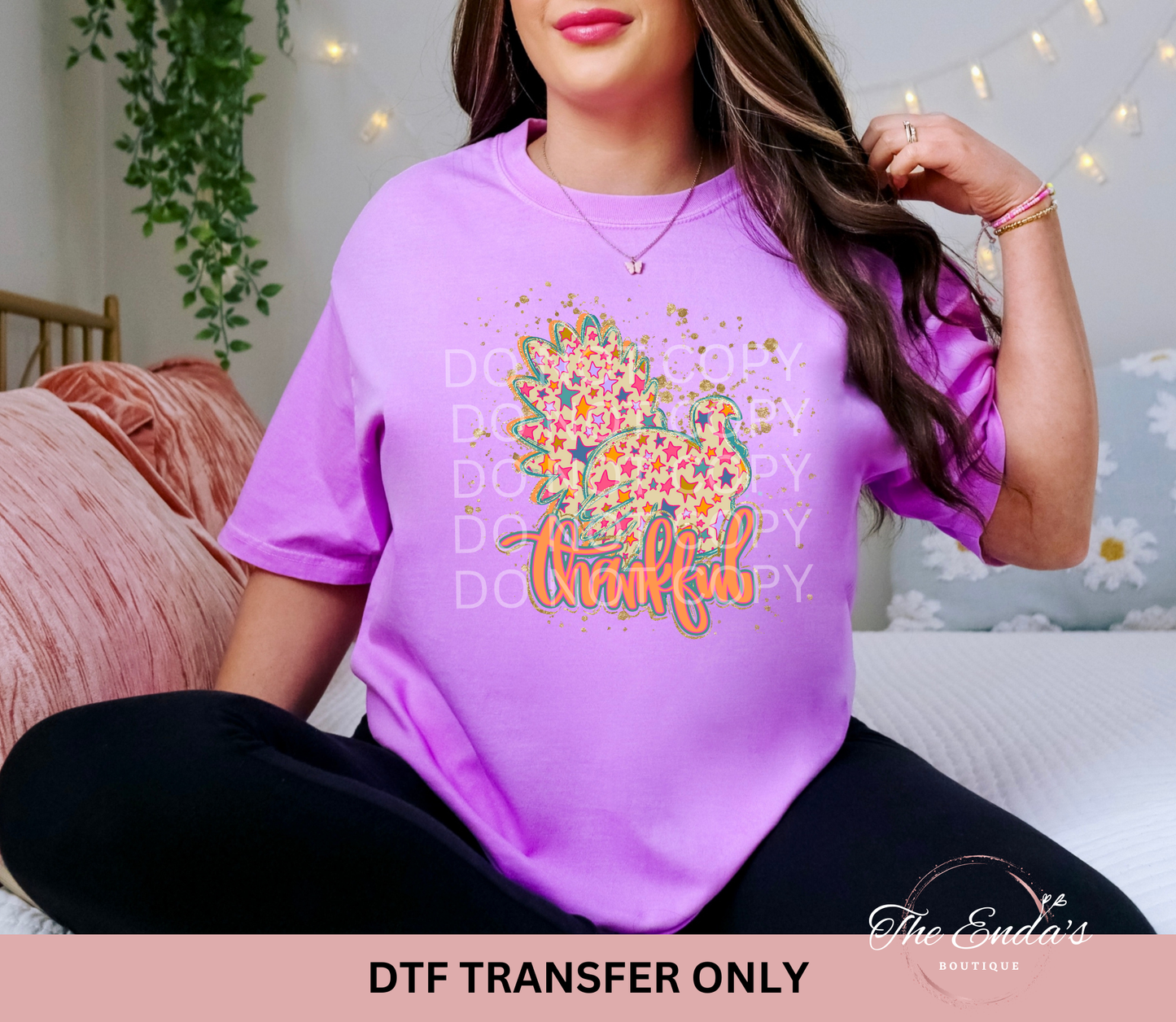 Preppy Thankful Turkey DTF Transfer