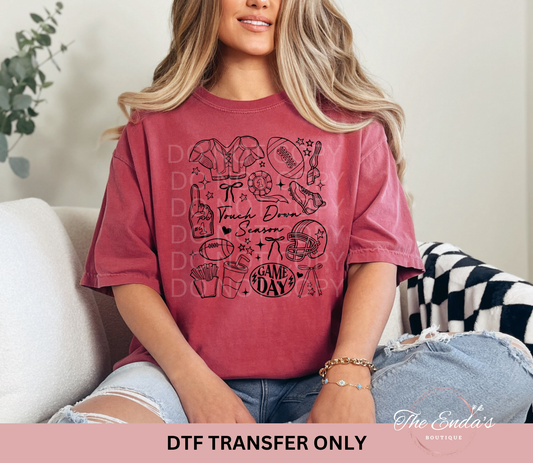 Touch Down Season Doodles DTF Transfer