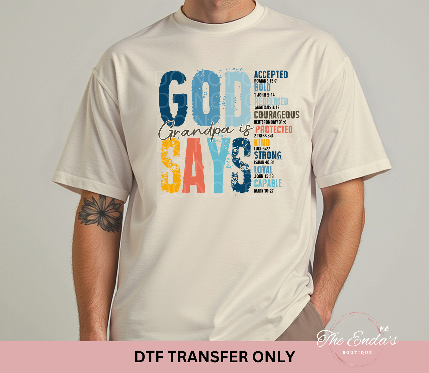 God Says Grandpa Is DTF Transfer