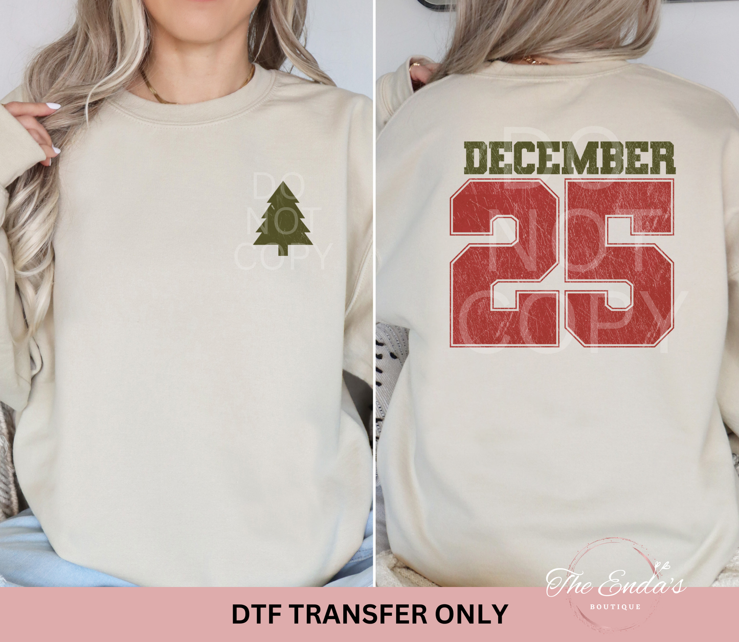 December 25 (FRONT/BACK SET) DTF Transfer