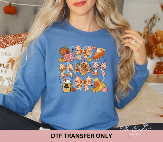 Thanksgiving Checkered Coquette DTF Transfer