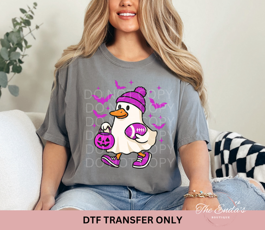 PURPLE Halloween Football Ghost Goose DTF Transfer